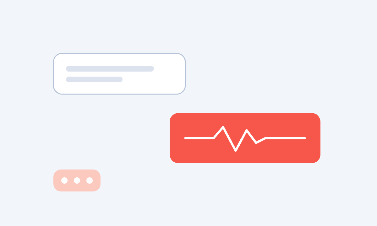 Chat bubbles with a heartbeat line